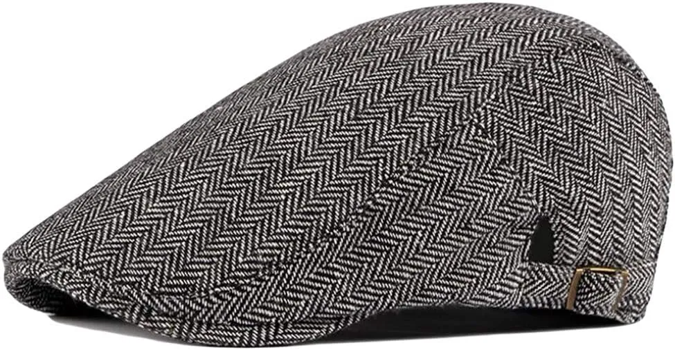 2 Pack Men's Cotton Flat Cap Ivy Gatsby Newsboy Hat