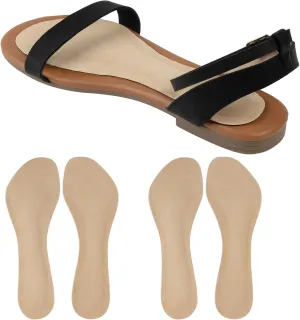 2 Pairs Leather High Heel Inserts for Women, Invisible Cushioning Insoles for Sandal Flats Boots, Self-Adhesive, Sweat-Absorb, Dress Shoe Pads for Pain, Blister, Heel Sore, Loose Shoes. S 5-8 Size