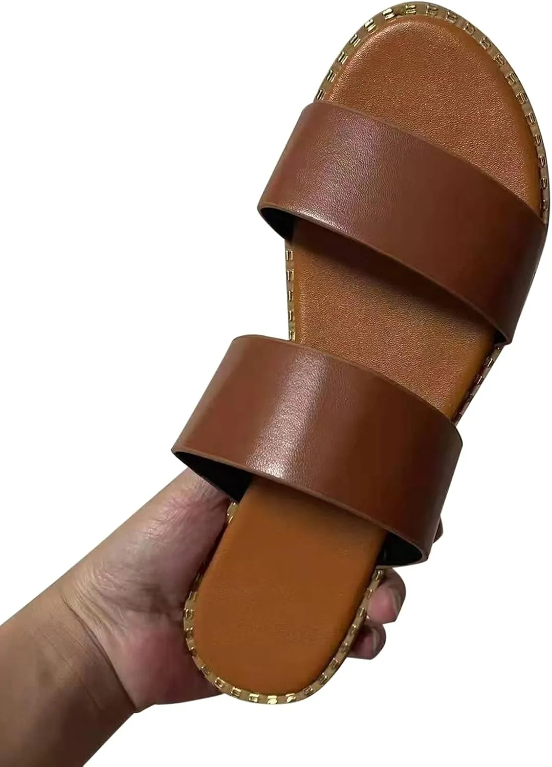 2025 Flats for Women Beach Slides Sandals Stylish Slip-On Sandals Comfortable Slippers Summer Casual Footwear