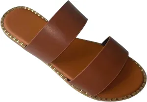 2025 Flats for Women Beach Slides Sandals Stylish Slip-On Sandals Comfortable Slippers Summer Casual Footwear