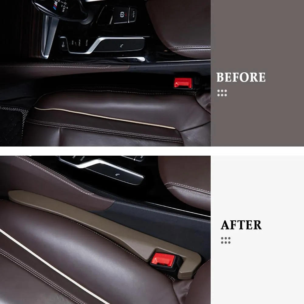 2PCS Car Seat Gap Filler,Flexible Seat Gap Organizer Between Seats for Tightly Filling Seat Gaps,Universal Car Side Seat Gap Filler Interior Car Accessories for Women & Men (Brown)