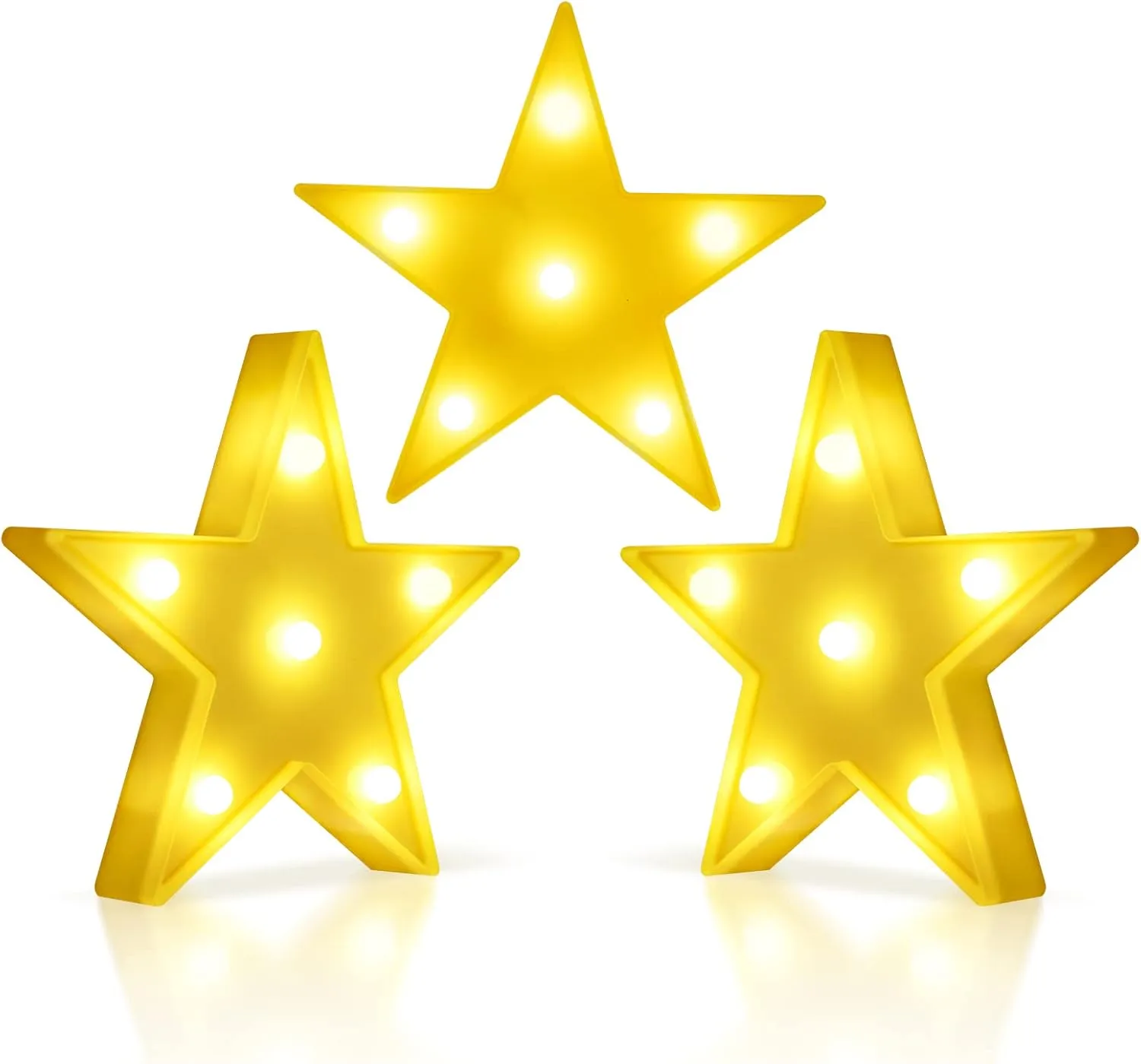3 Pcs LED Stars Night Light Can Be Hung On The Wall Kids Room Room Light, Suitable for Birthday Party Holiday Decoration Baby Room Nursery Decoration (Stars)