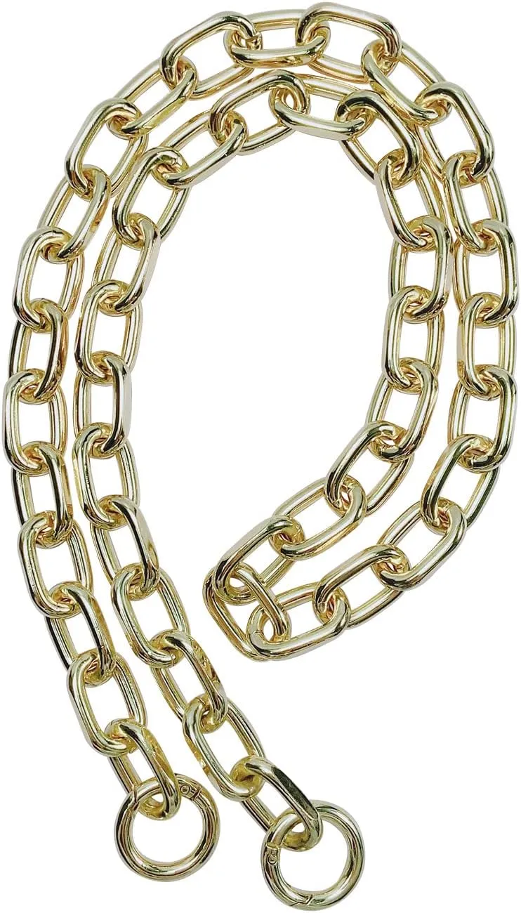 39.3inch Alloy O Shape Metal Chain DIY Shoulder Cross Body Sling Purse Handbag Clutch Replacement Strap Comfortable Flat(Light Gold)