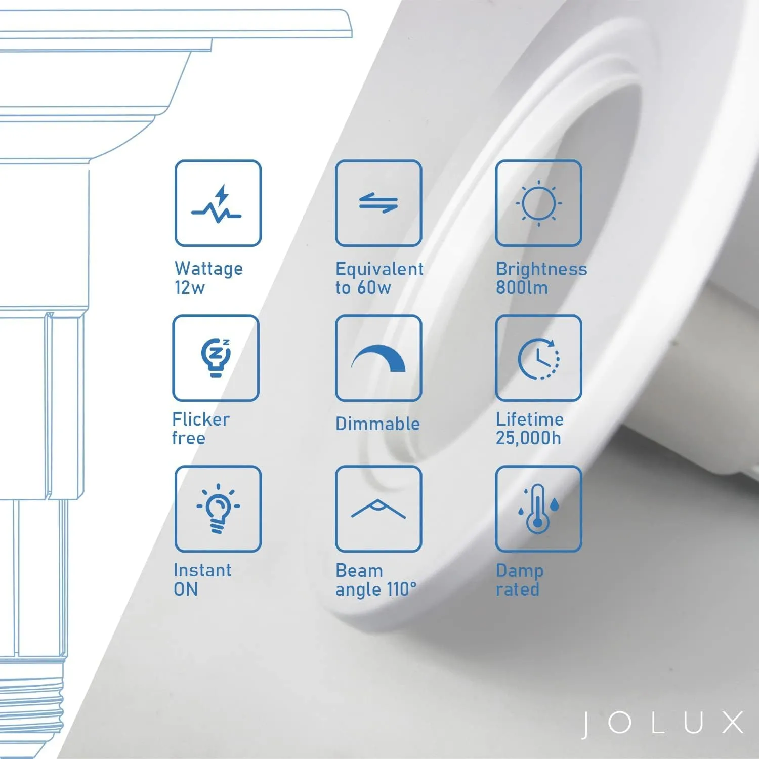 5/6 Inch Adjustable Height LED Can Lights Retrofit Recessed Lighting 6 Pack,800 lumens 5000K Daylight,Dimmable, 12W=60W,ETL Damp Rated,Easy Retrofit Downlight Install,E26 Base,Flat Trim.