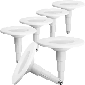 5/6 Inch Adjustable Height LED Can Lights Retrofit Recessed Lighting 6 Pack,800 lumens 5000K Daylight,Dimmable, 12W=60W,ETL Damp Rated,Easy Retrofit Downlight Install,E26 Base,Flat Trim.