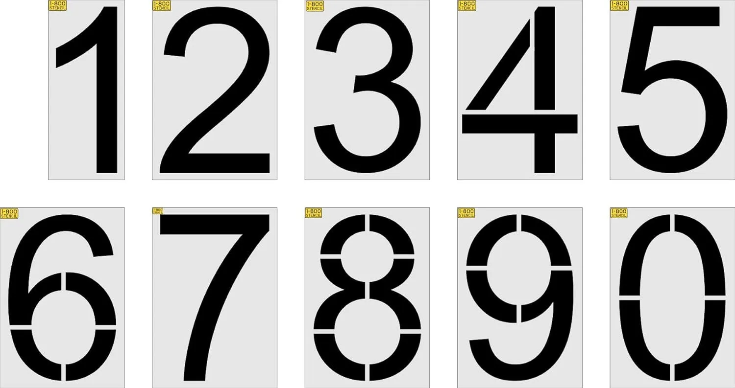 72" Kroger Number Set Stencil - 1/8" (.125") PRO-Grade LDPE