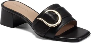 Aerosoles Women's Evvie Slide Sandal, Black Leather, 6.5