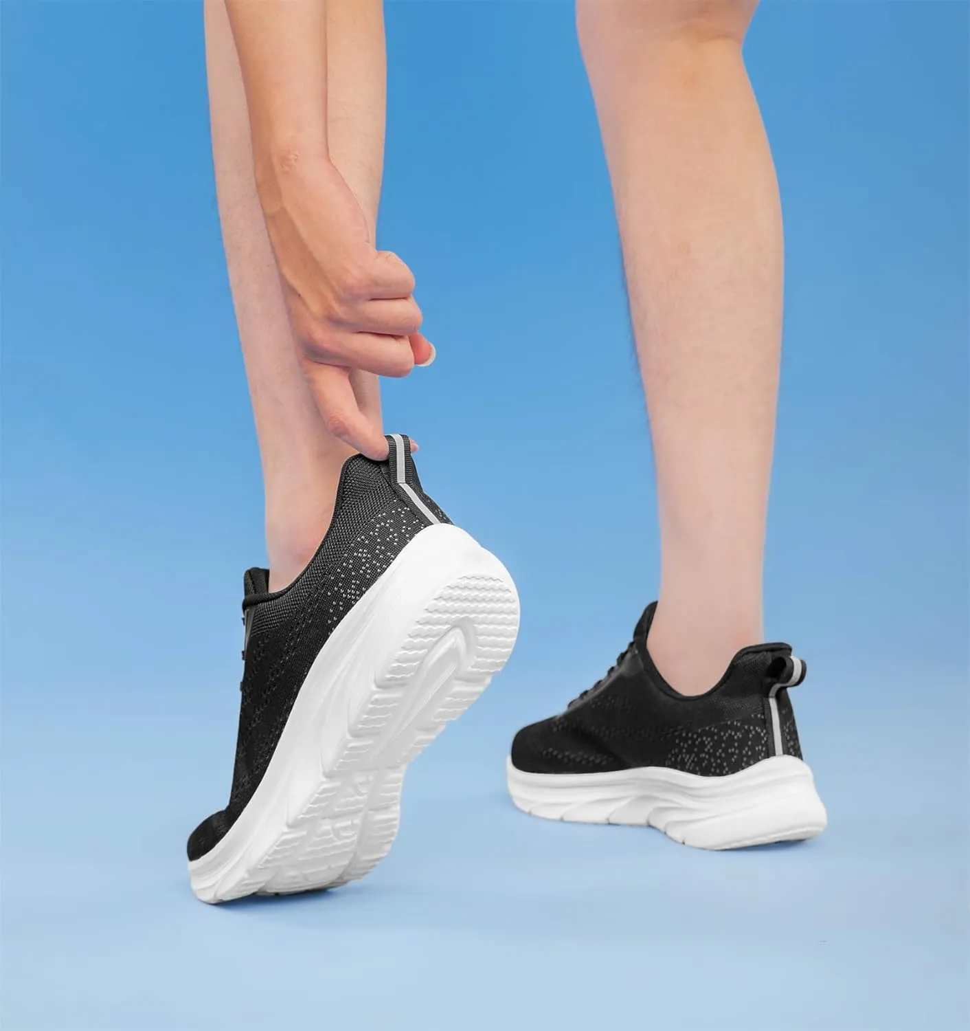 AFB Men's Walking Shoes Slip On Running Shoes Non Slip Lightweight Lace-Ups Mesh Gym Tennis Sneakers