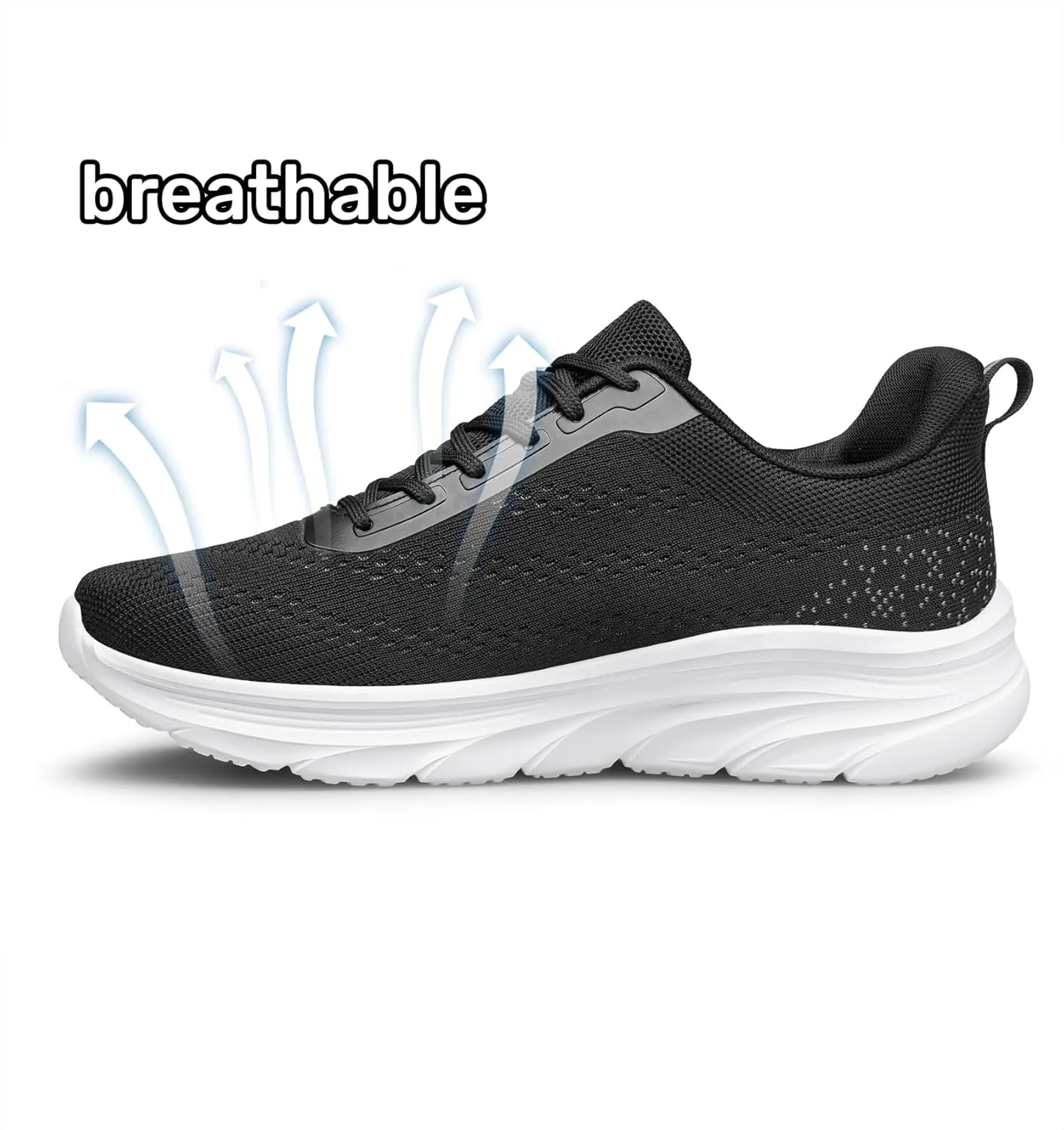 AFB Men's Walking Shoes Slip On Running Shoes Non Slip Lightweight Lace-Ups Mesh Gym Tennis Sneakers