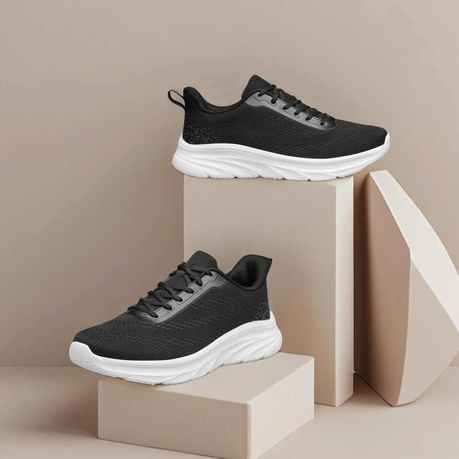 AFB Men's Walking Shoes Slip On Running Shoes Non Slip Lightweight Lace-Ups Mesh Gym Tennis Sneakers