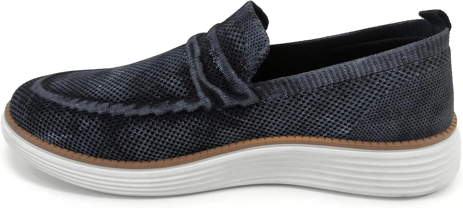 AKADEMIKS Men's Dayton Slip-On Shoes, Stylish Breathable Knit Sneakers, Comfortable Casual Loafers, Size 8-13