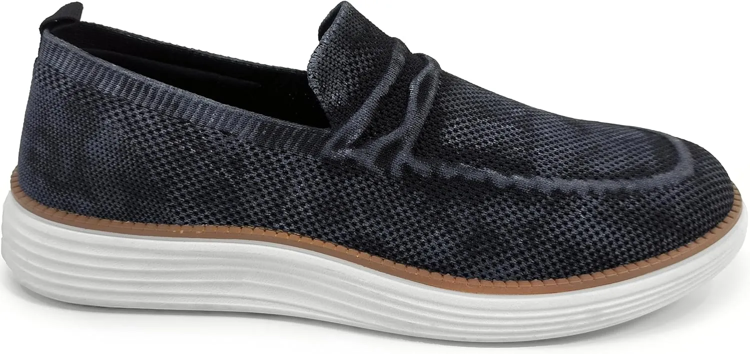 AKADEMIKS Men's Dayton Slip-On Shoes, Stylish Breathable Knit Sneakers, Comfortable Casual Loafers, Size 8-13