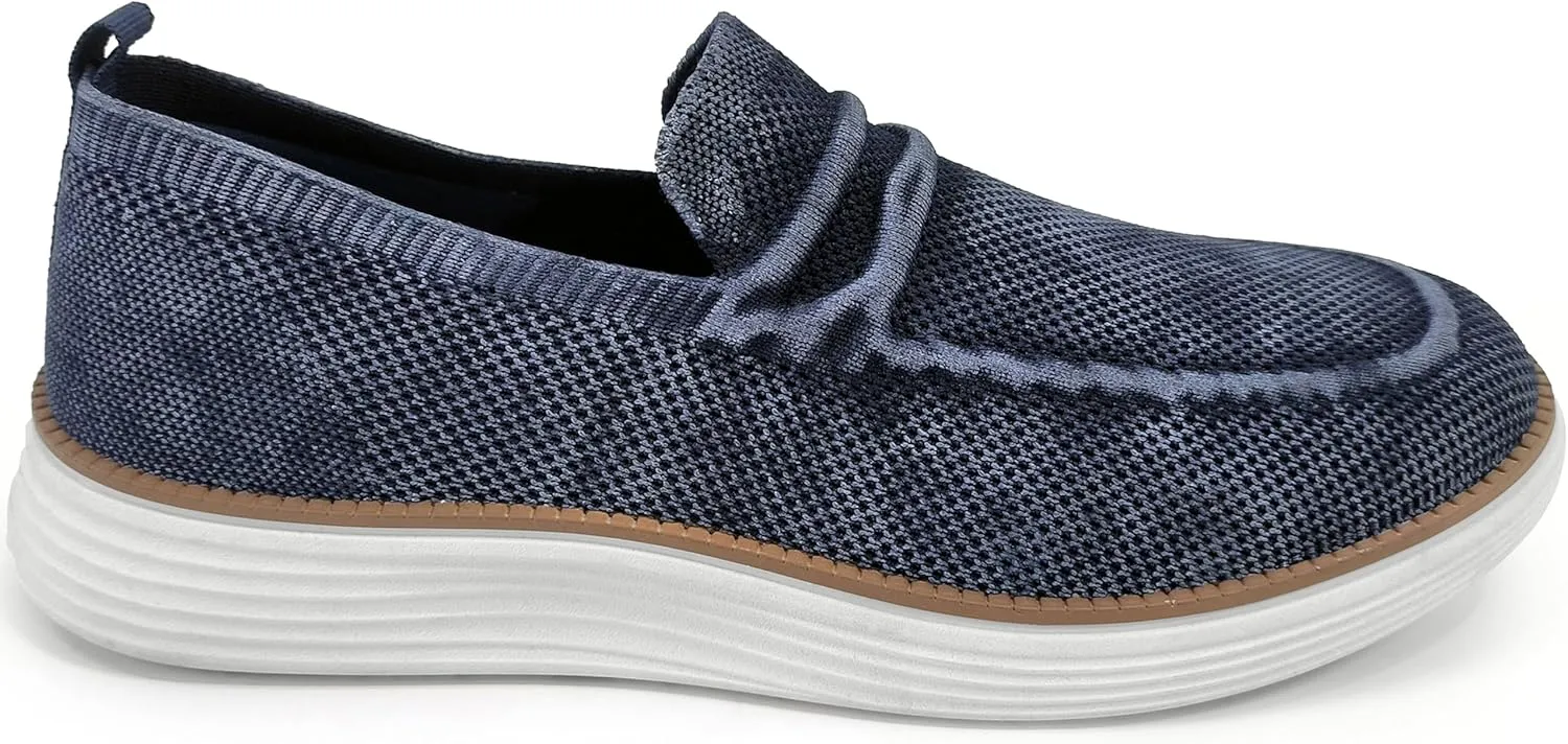 AKADEMIKS Men's Dayton Slip-On Shoes, Stylish Breathable Knit Sneakers, Comfortable Casual Loafers, Size 8-13