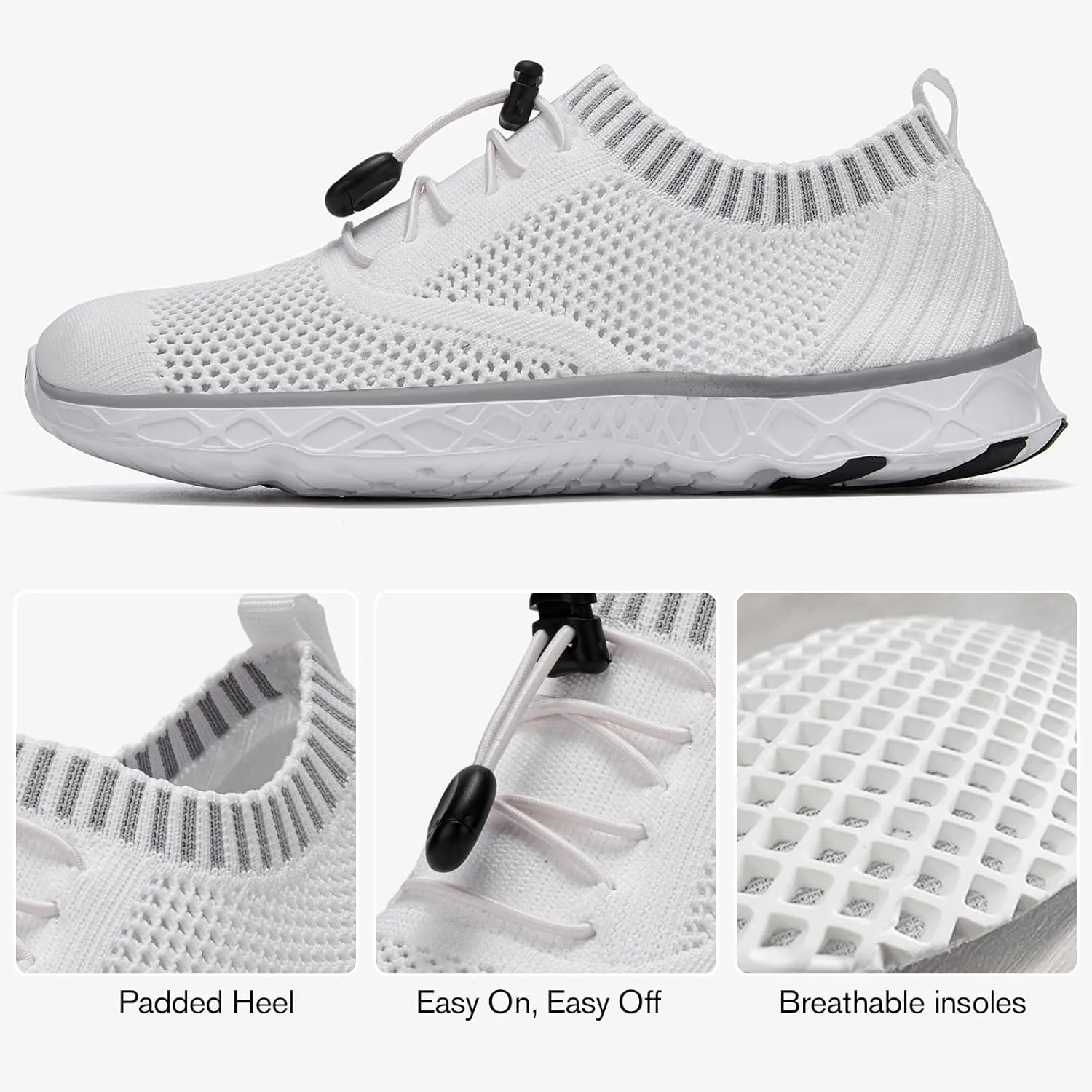 ALEADER Women's Lightweight Aqua Water Shoes Slip-on Quick Drying Swim Shoes