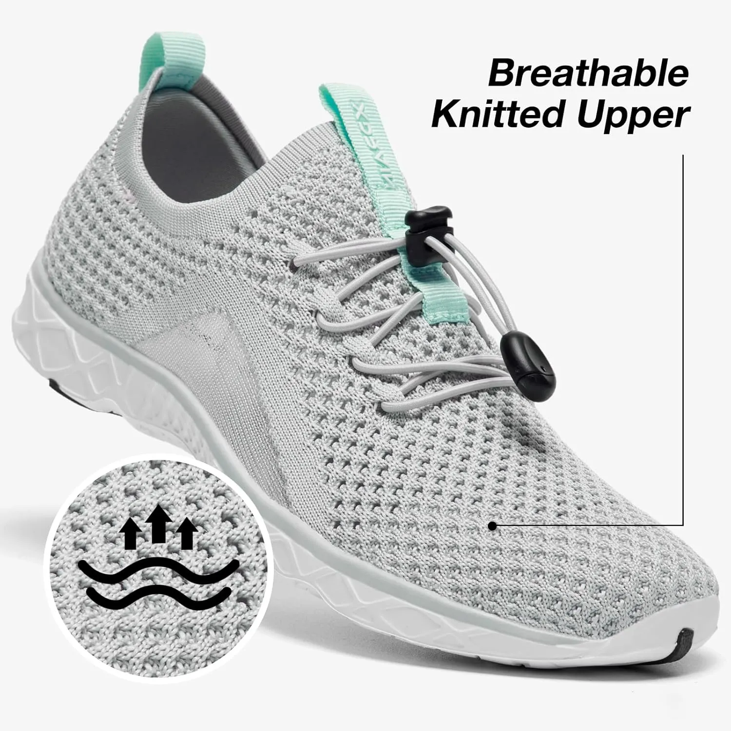 ALEADER Xdrain Women's Water Shoes Mesh Slip On Aqua Shoes for Beach, Swimming, Travel & Tennis