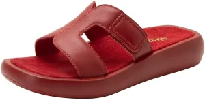 Alegria Women Portia Leather Square Toe Sandal Slide