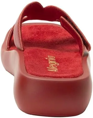 Alegria Women Portia Leather Square Toe Sandal Slide