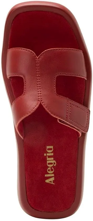 Alegria Women Portia Leather Square Toe Sandal Slide