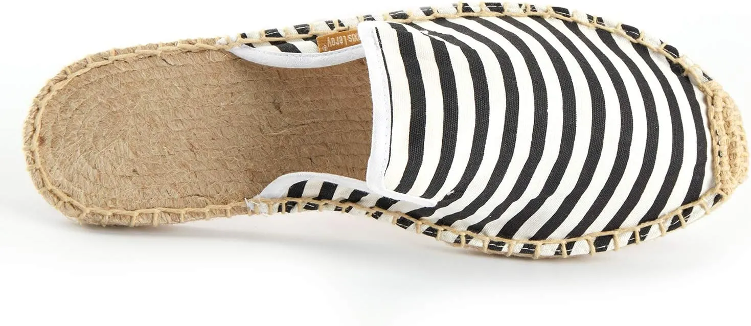 Alexis Leroy Men's Closed Toe Classic Stripe Flat Espadrille Mules