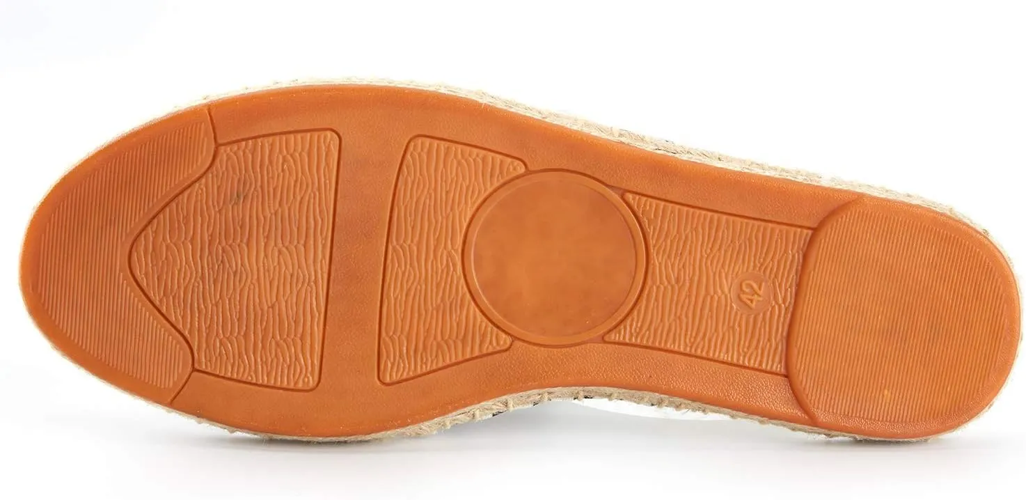 Alexis Leroy Men's Closed Toe Classic Stripe Flat Espadrille Mules