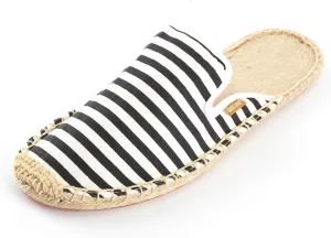 Alexis Leroy Men's Closed Toe Classic Stripe Flat Espadrille Mules