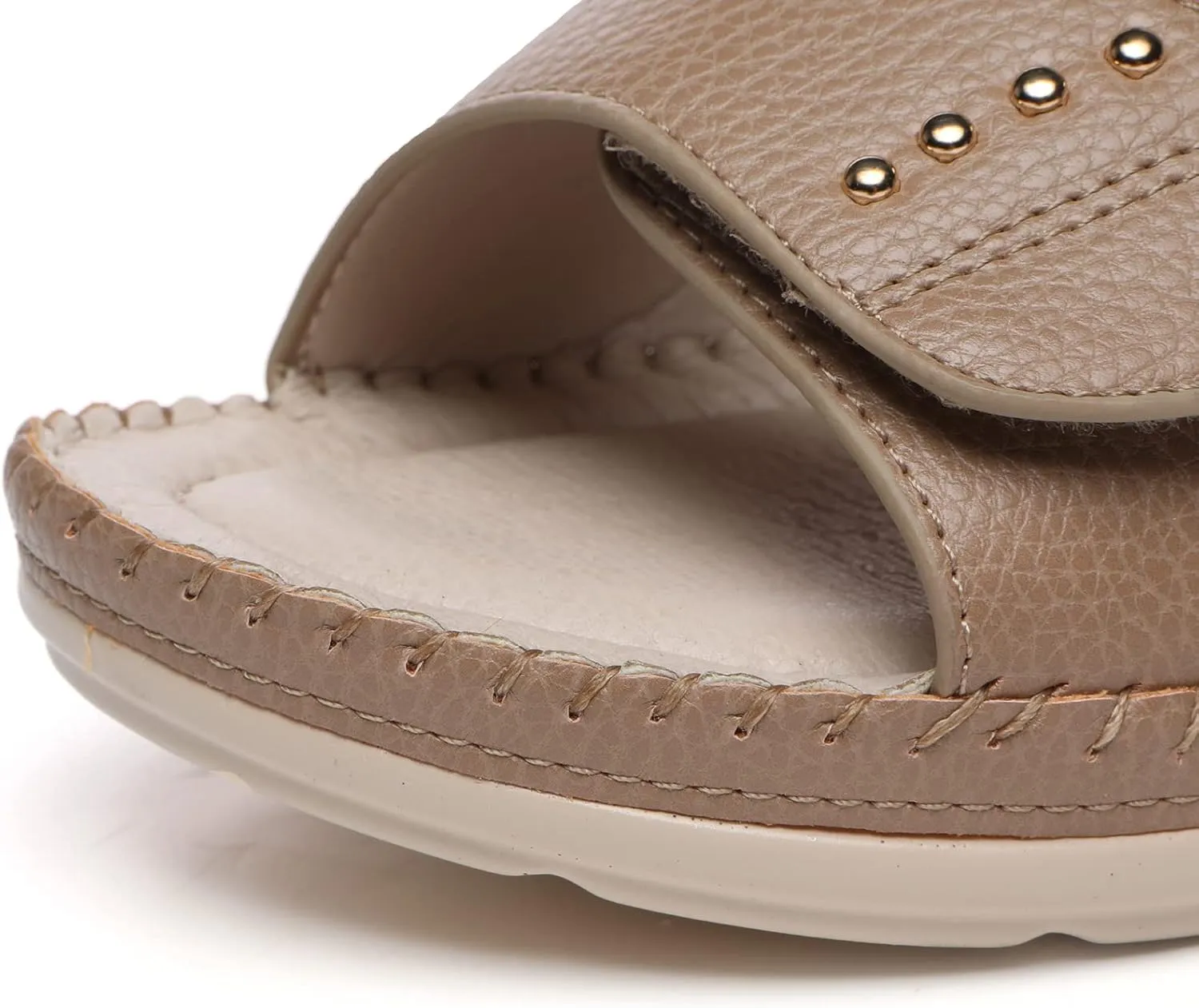 Alexis Leroy Women’s Comfortable Open Toe Crisscross Straps Slip on Wedge Sandals