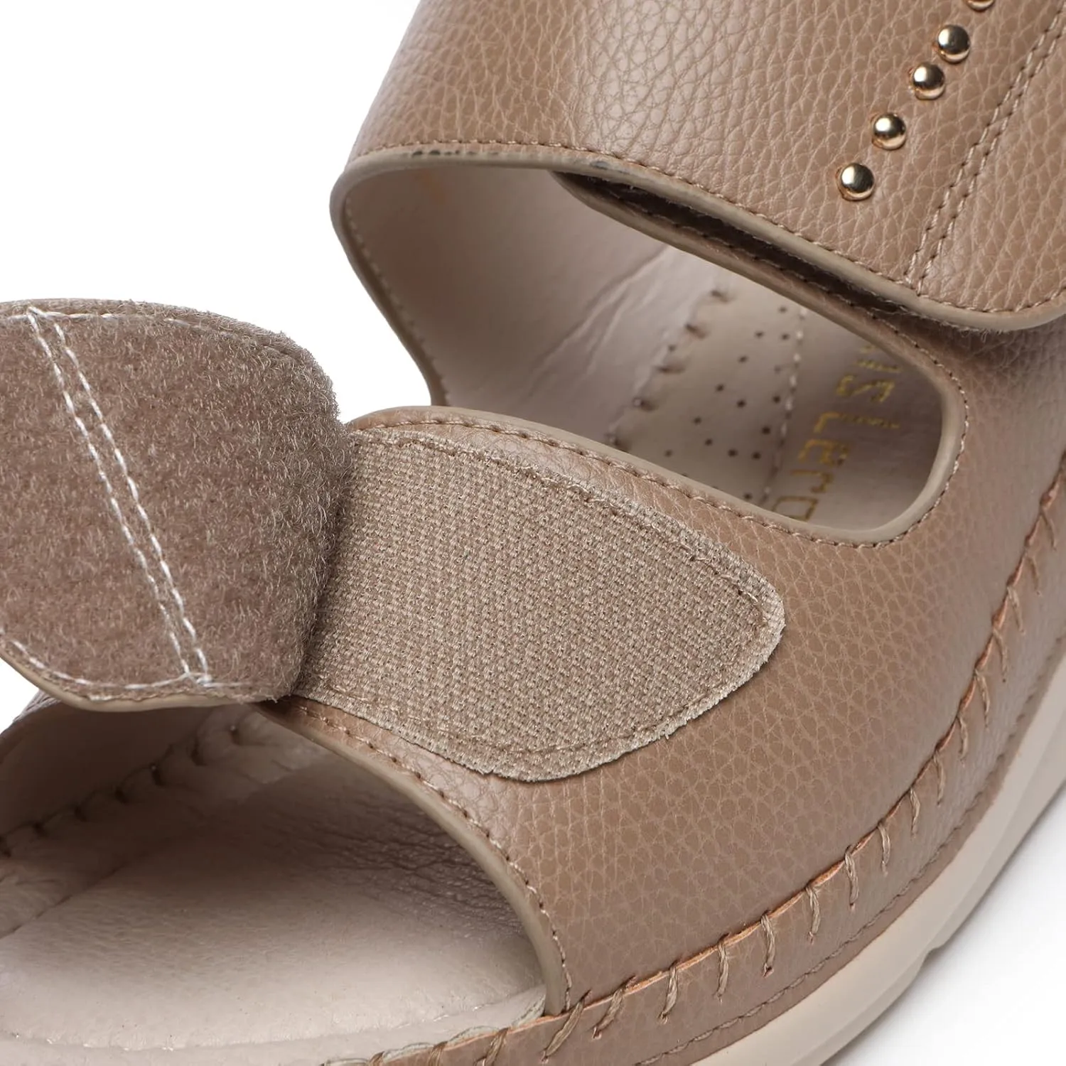 Alexis Leroy Women’s Comfortable Open Toe Crisscross Straps Slip on Wedge Sandals