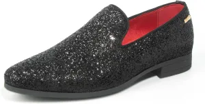 ALLY UNION MAKE FORCE Mens Glitter Loafers Dress Slip on Party Wedding Penny Smoking Sparkly Shoes