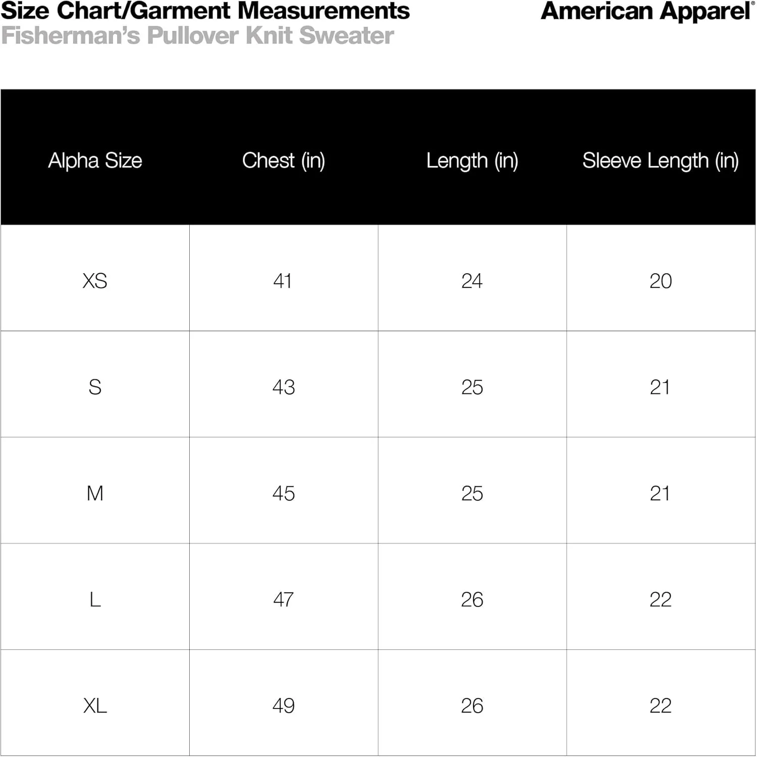 American Apparel Men's Fisherman's Long-Sleeve Pullover Knit Sweater