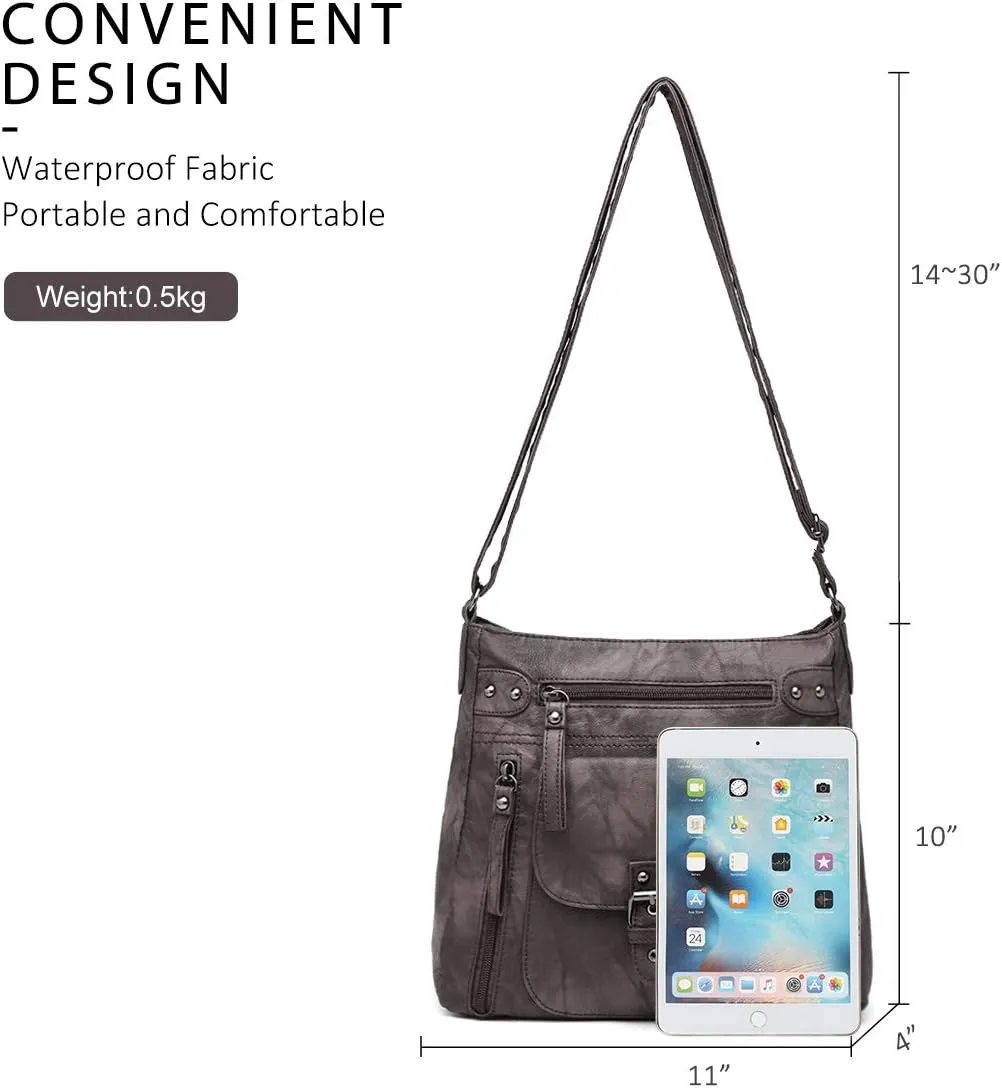 Angel Kiss Crossbody Bags Shoulder Bags and Handbags for Women Multi Pocket Daily Soft Hobo Purses Medium Size