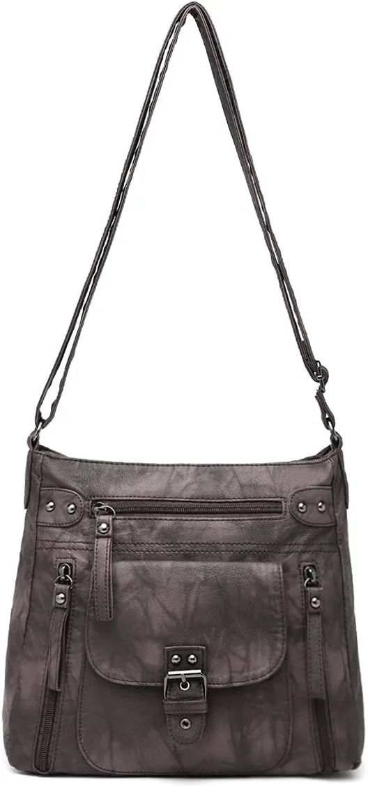 Angel Kiss Crossbody Bags Shoulder Bags and Handbags for Women Multi Pocket Daily Soft Hobo Purses Medium Size