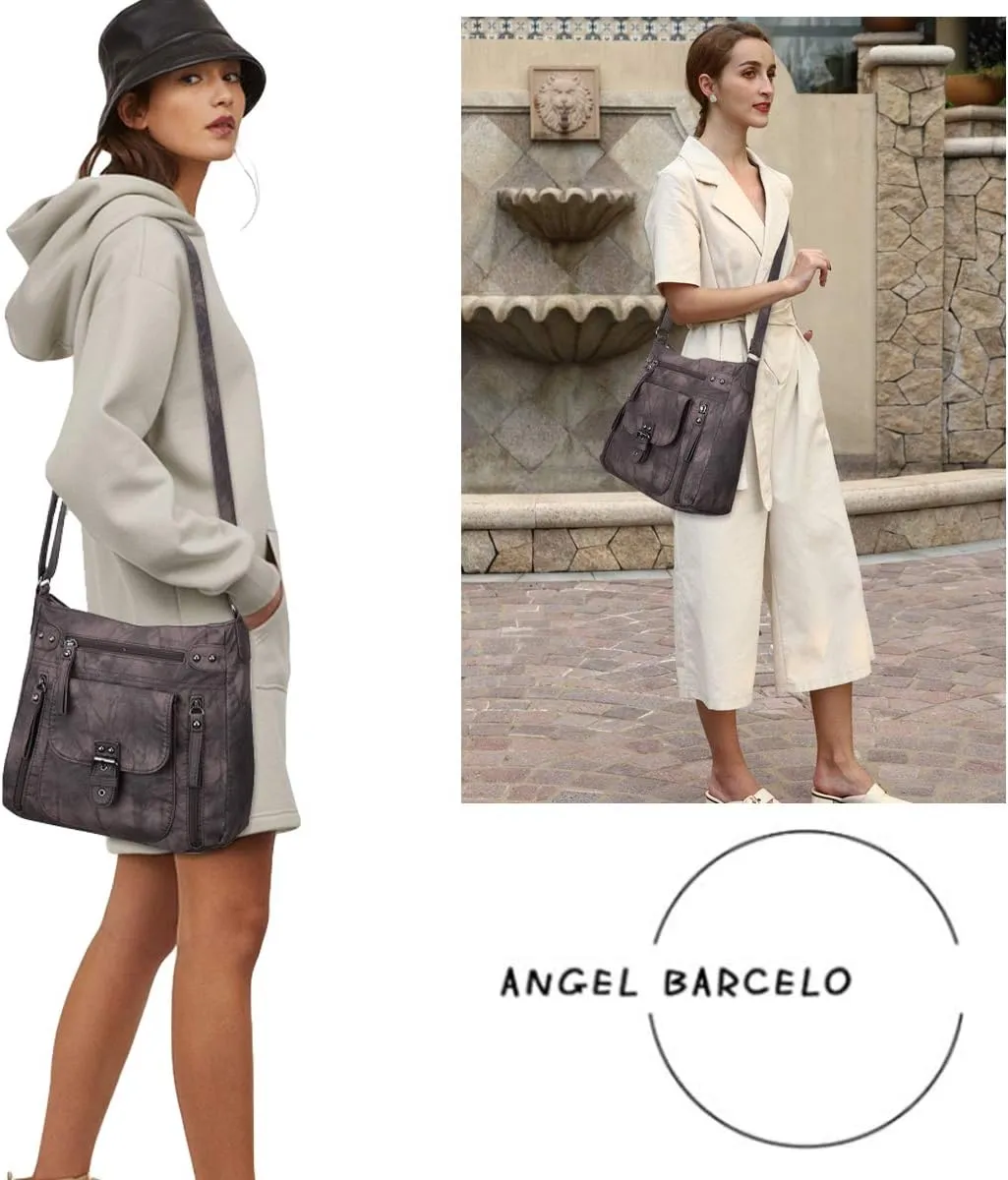 Angel Kiss Crossbody Bags Shoulder Bags and Handbags for Women Multi Pocket Daily Soft Hobo Purses Medium Size