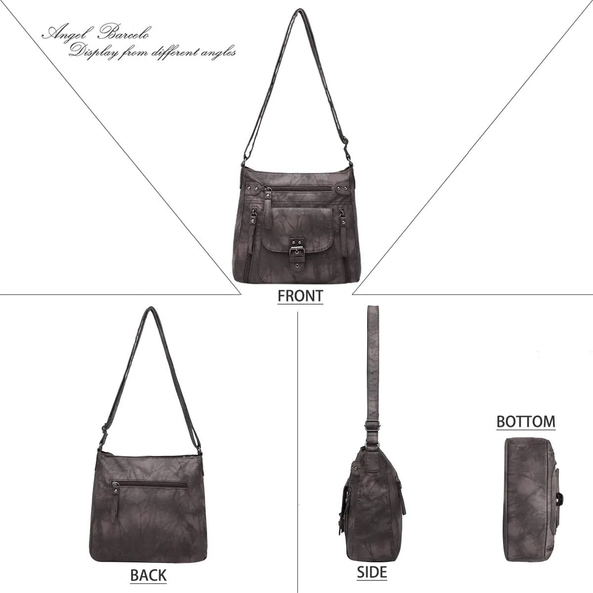 Angel Kiss Crossbody Bags Shoulder Bags and Handbags for Women Multi Pocket Daily Soft Hobo Purses Medium Size