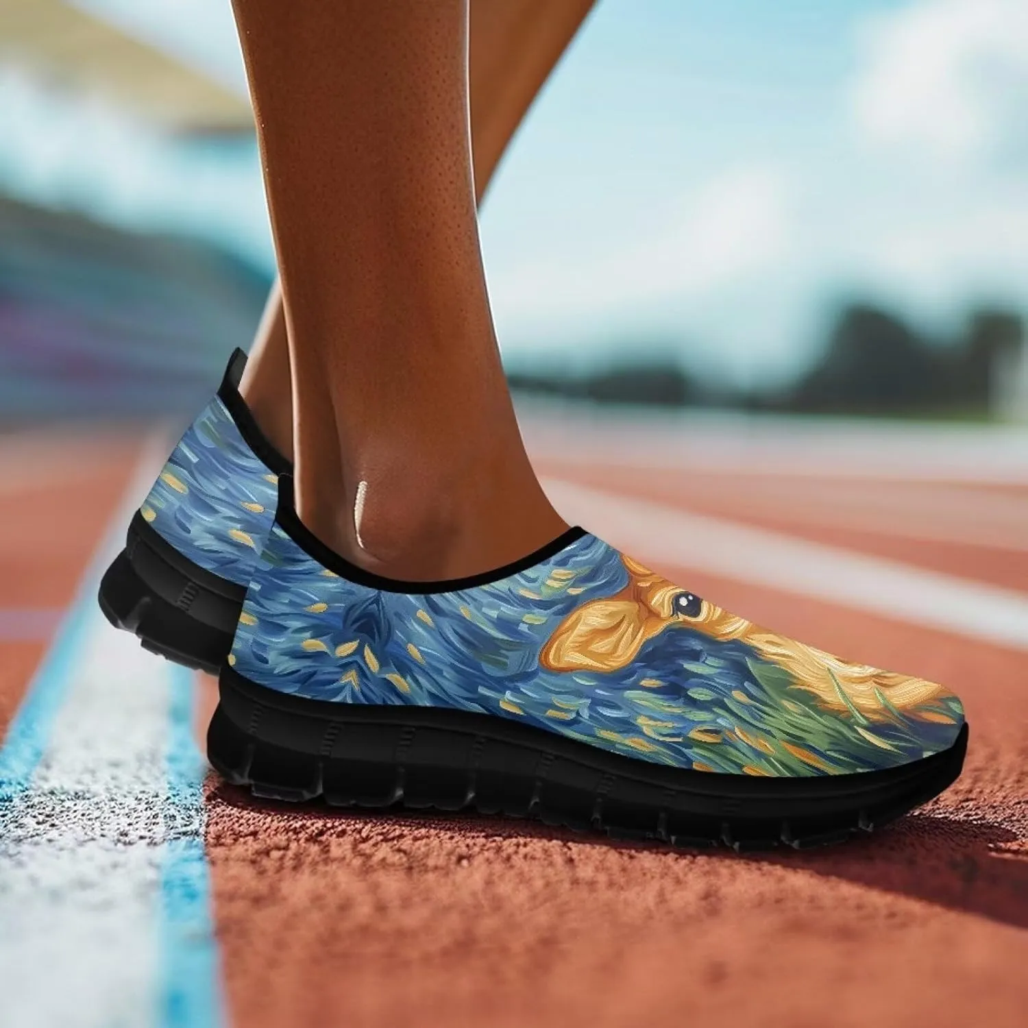Animals Sneaker for Women Casual Low Top Lightweight Loafer Slip On Breathable Walking Sneaker for Women US 5.5-11.5