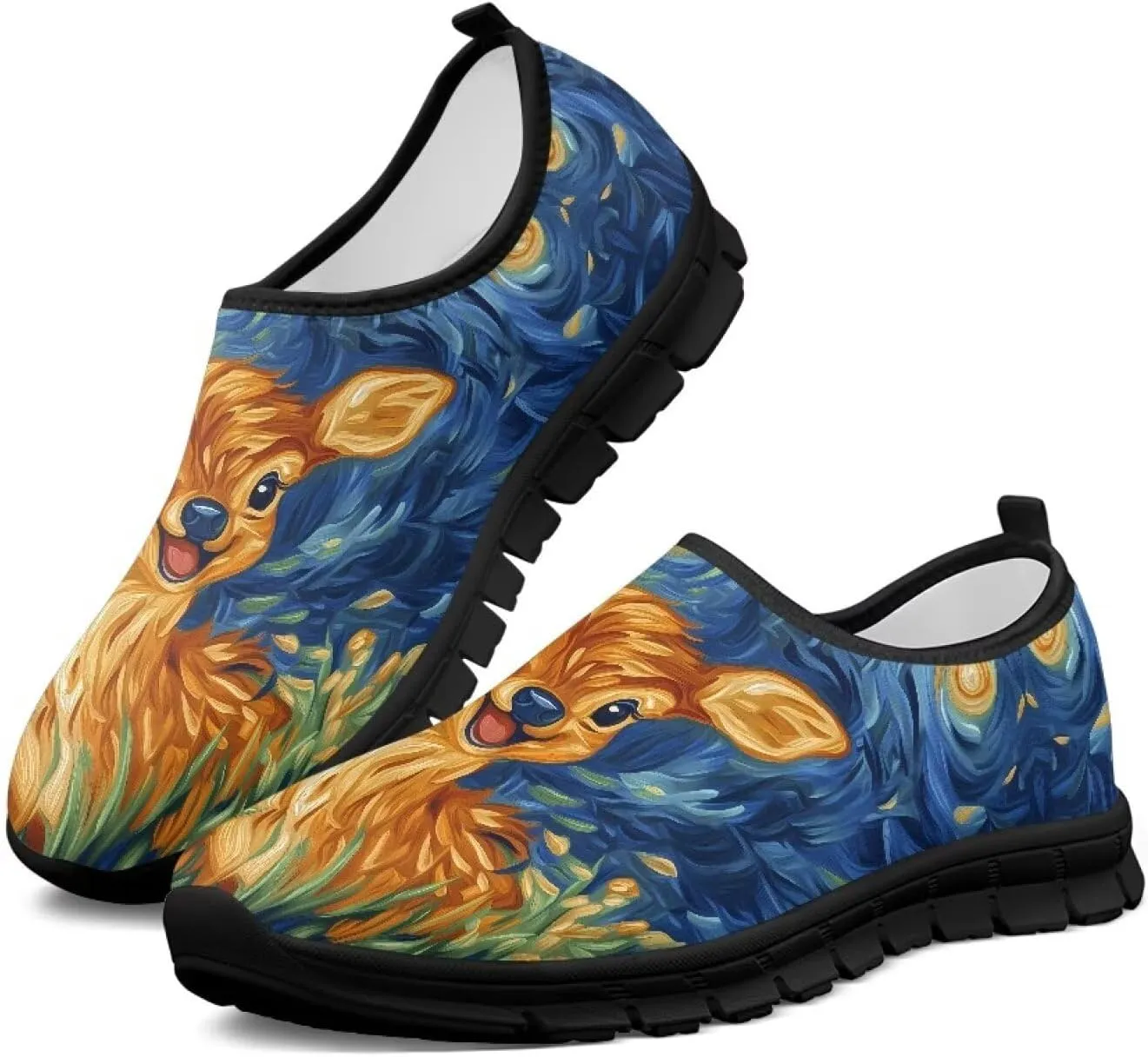 Animals Sneaker for Women Casual Low Top Lightweight Loafer Slip On Breathable Walking Sneaker for Women US 5.5-11.5