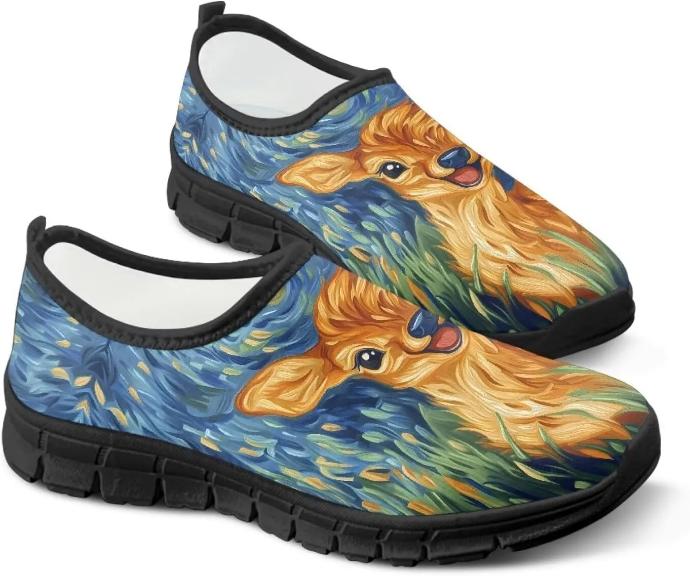 Animals Sneaker for Women Casual Low Top Lightweight Loafer Slip On Breathable Walking Sneaker for Women US 5.5-11.5