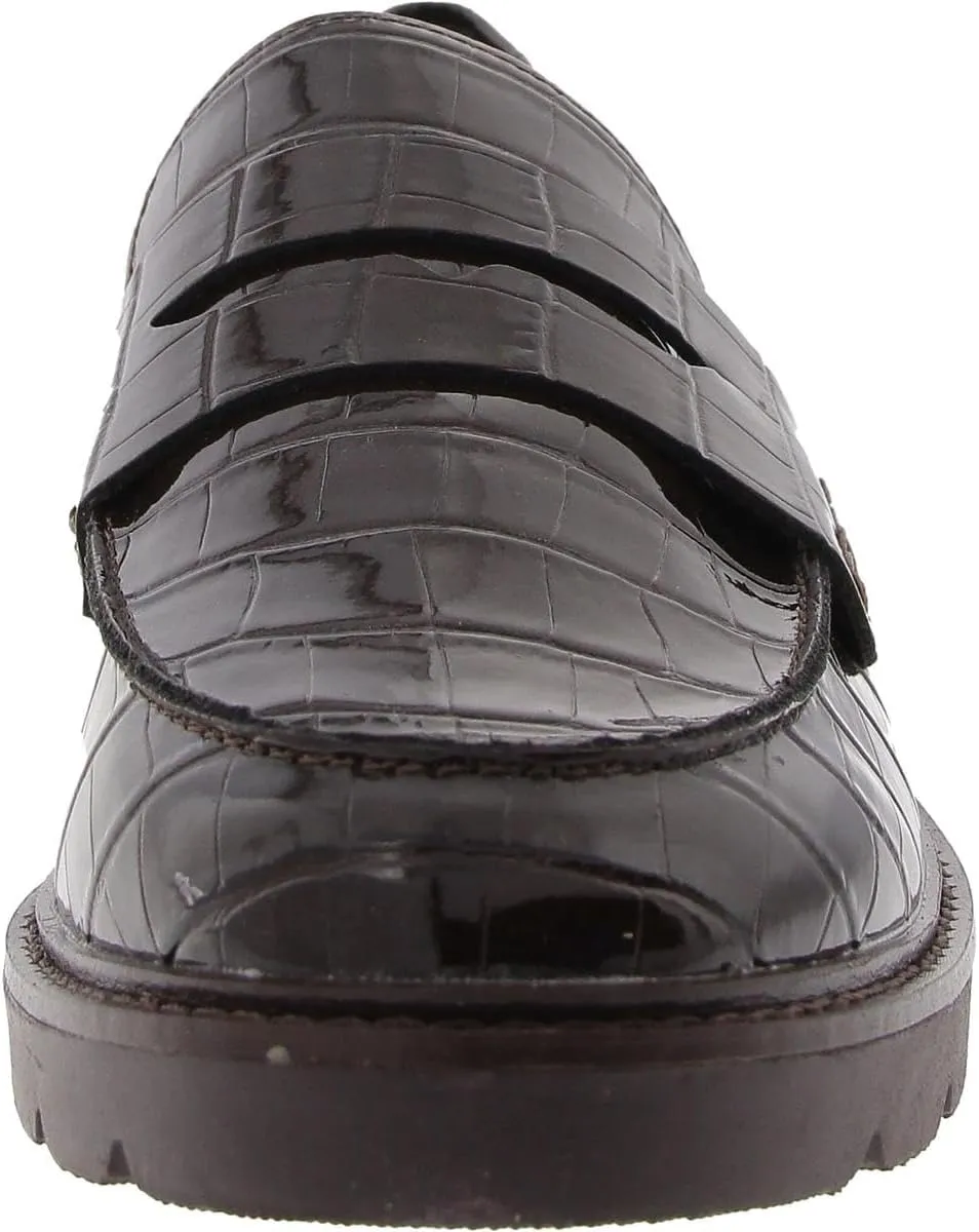Anne Klein Womens Eryn Padded Insole Patent Loafers