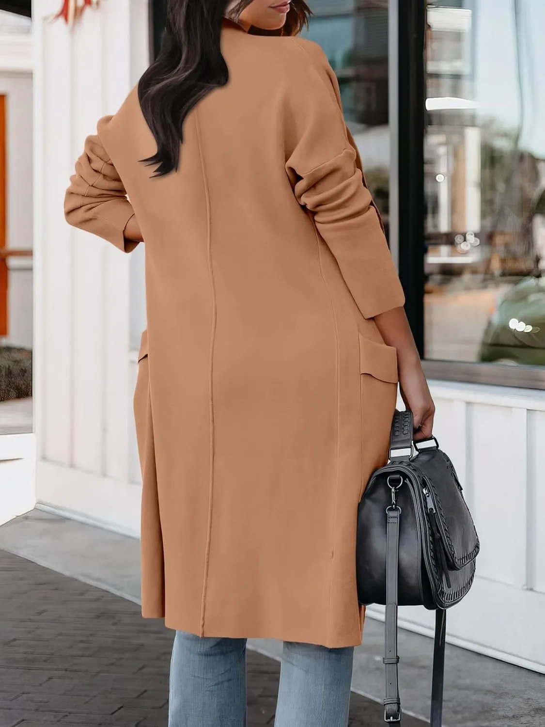 ANRABESS Women's Long Cardigan Sweater 2025 Spring Fashion Casual Oversized Knit Open Front Coatigan Jacket Coat Outfits