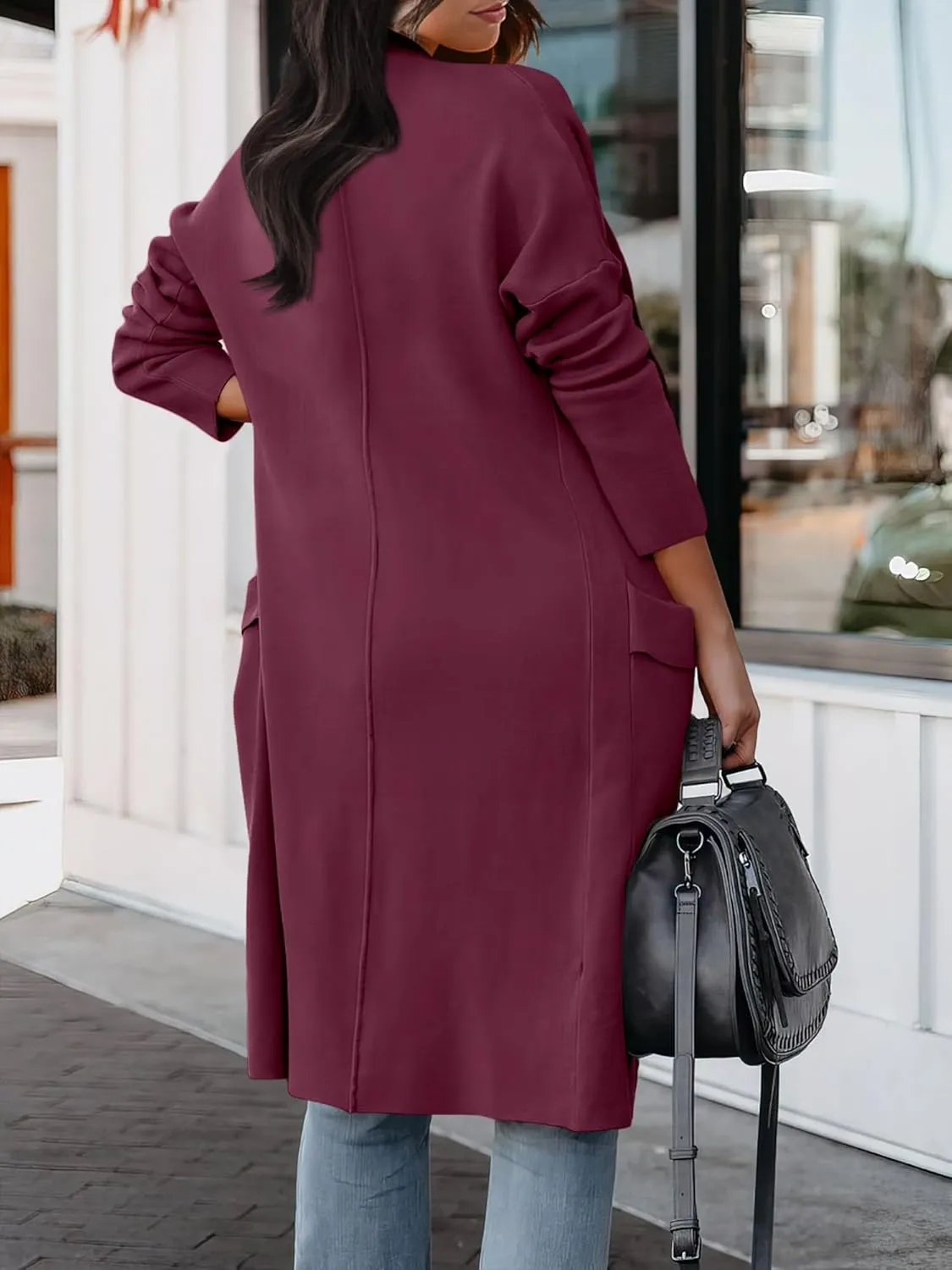 ANRABESS Women's Long Cardigan Sweater 2025 Spring Fashion Casual Oversized Knit Open Front Coatigan Jacket Coat Outfits