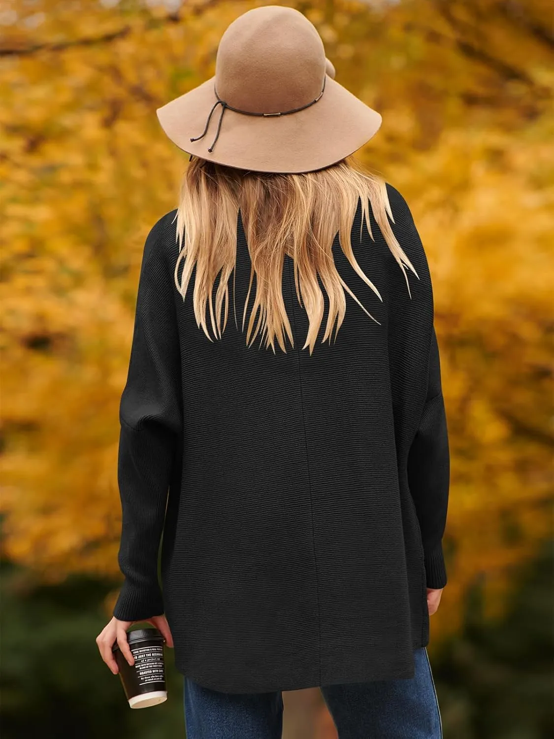 ANRABESS Womens Oversized Turtleneck Batwing Long Sleeve Casual Cozy Baggy Knit Pullover Tunic Sweater 2024 Fall Outfits