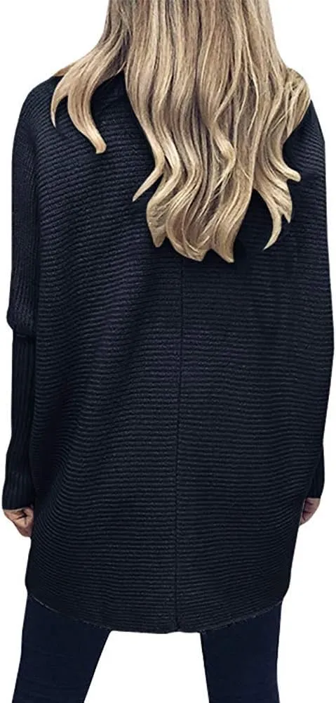ANRABESS Womens Oversized Turtleneck Batwing Long Sleeve Casual Cozy Baggy Knit Pullover Tunic Sweater 2024 Fall Outfits