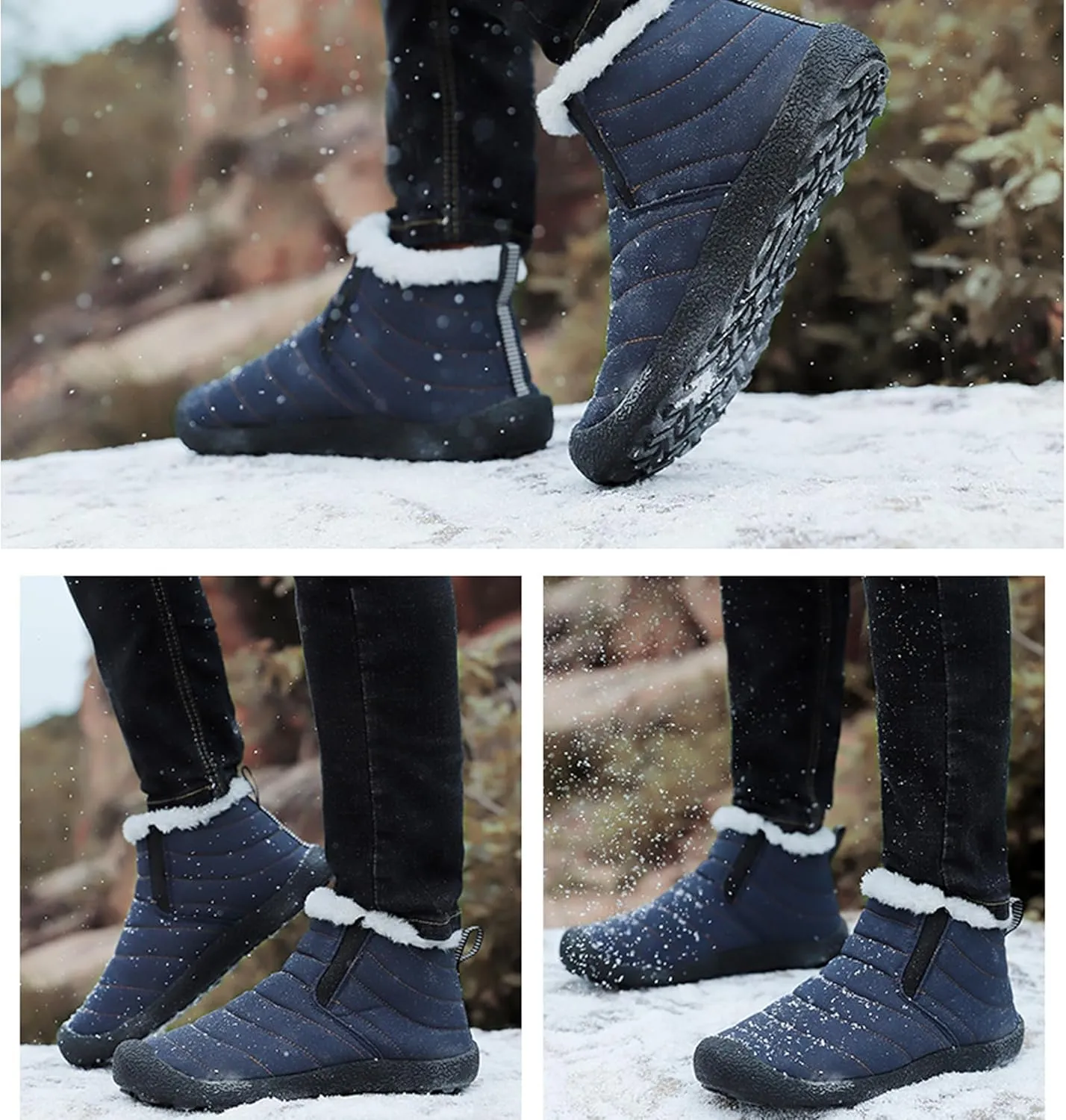 Asifn Mens Women Lightweight Bootie Slippers with Memory Foam Indoor Outdoor Warm House Shoes Waterproof Sport Lounge Camping Boots