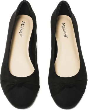 Ataiwee Women's Wide Width Flats Shoes - Ladies Cute and Comfortable Dress Ballet Shoes.