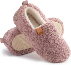 ATHMILE Women's Slippers Fuzzy Curly House Slippers Memory Foam Loafer with Polar Fleece Lining Indoor Outdoor