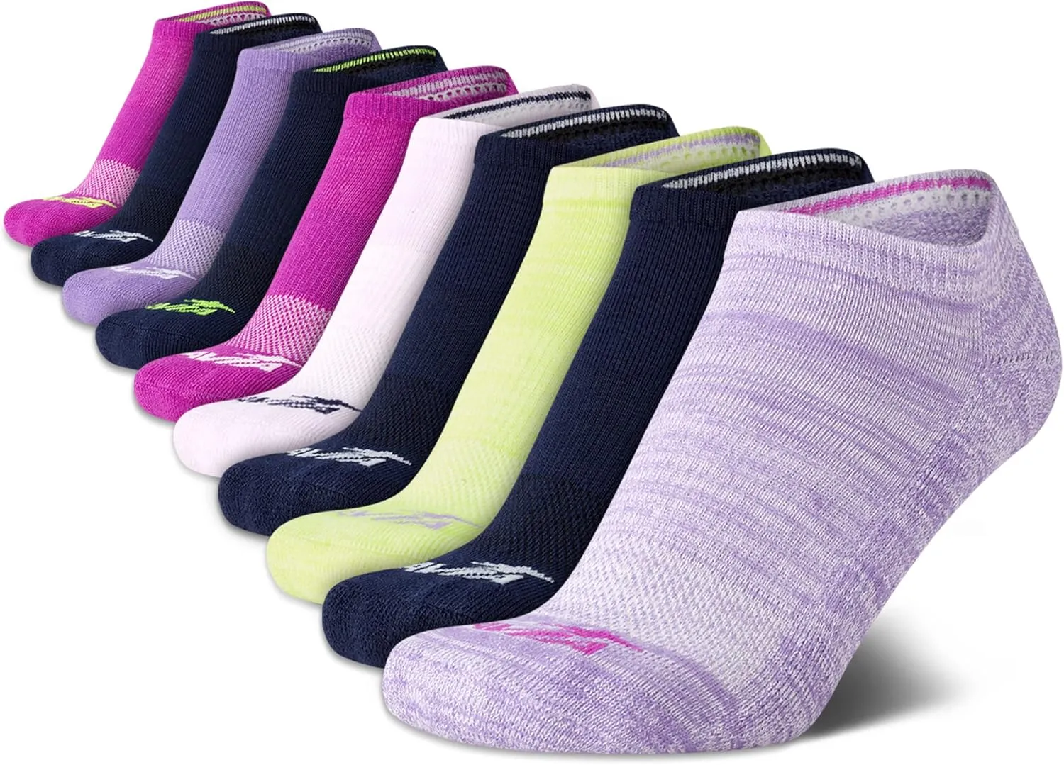 Avia Women's Athletic No Show Socks - 10 Pack Performance Stretch Cushioned Low Cut Socks for Running and Workout (4-12)