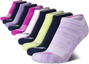 Avia Women's Athletic No Show Socks - 10 Pack Performance Stretch Cushioned Low Cut Socks for Running and Workout (4-12)