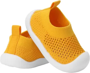 Baby Walking Shoes Toddler Girl Boy Soft Sole Breathable Mesh Slip on Summer Wide Shoes Infant Flexible Lightweight Non-Slip Safer Causal Tennis Shoes Toddler First Walkers Shoes Rubber Soles Outdoor