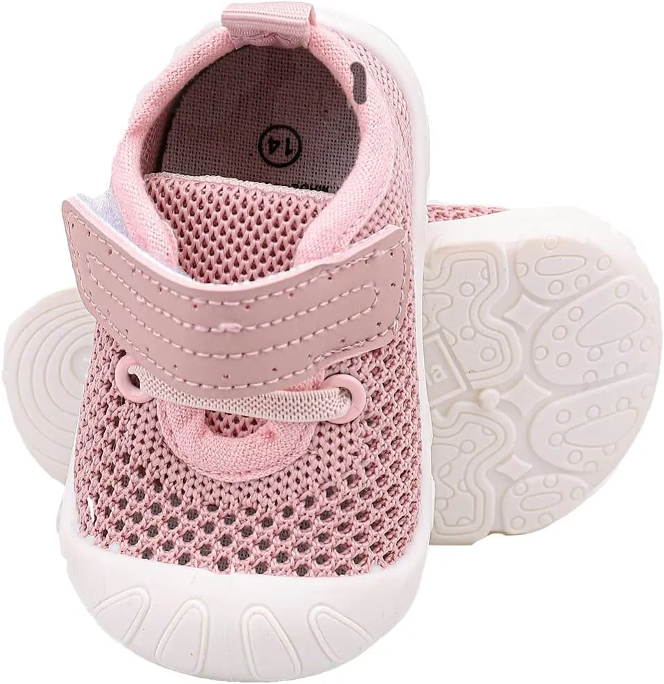 Baby Walking Shoes Toddler Girl Boy Soft Sole Breathable Mesh Slip on Summer Wide Shoes Infant Flexible Lightweight Non-Slip Safer Causal Tennis Shoes Toddler First Walkers Shoes Rubber Soles Outdoor