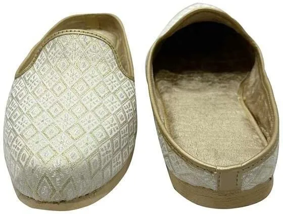 Back Open Men's Punjabi Jutti Handcrafted Traditional Ethnic Indian Footwear Comfortable & Stylish Mules Slip-On for Weddings & Casual Wear