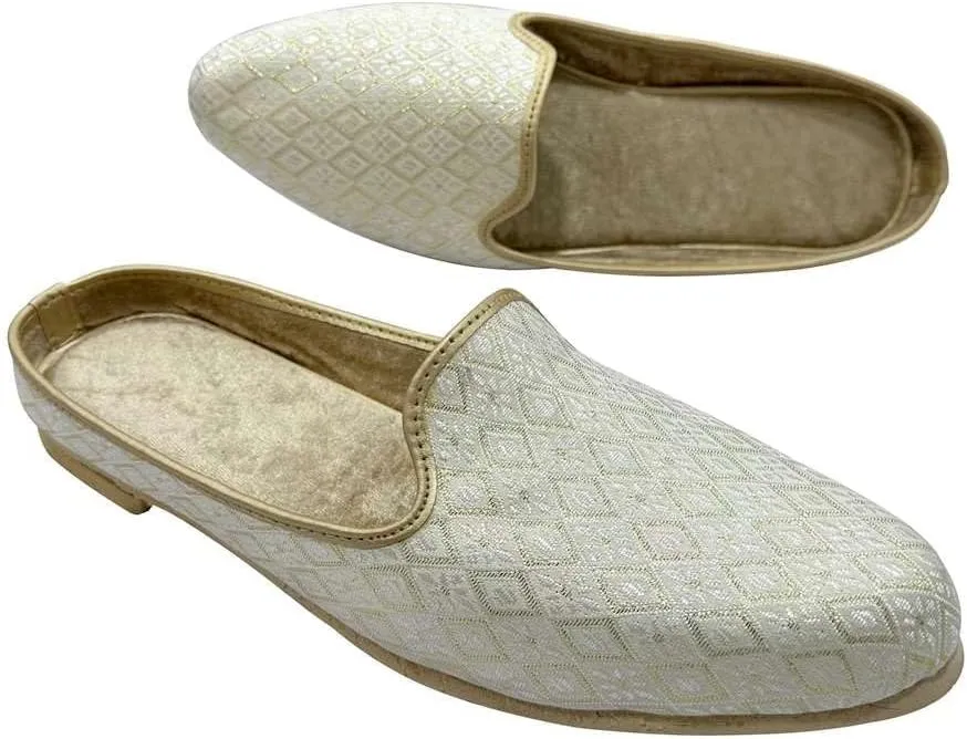 Back Open Men's Punjabi Jutti Handcrafted Traditional Ethnic Indian Footwear Comfortable & Stylish Mules Slip-On for Weddings & Casual Wear